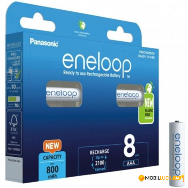  Panasonic Eneloop AAA NI-MH 800 mAh BL 8 