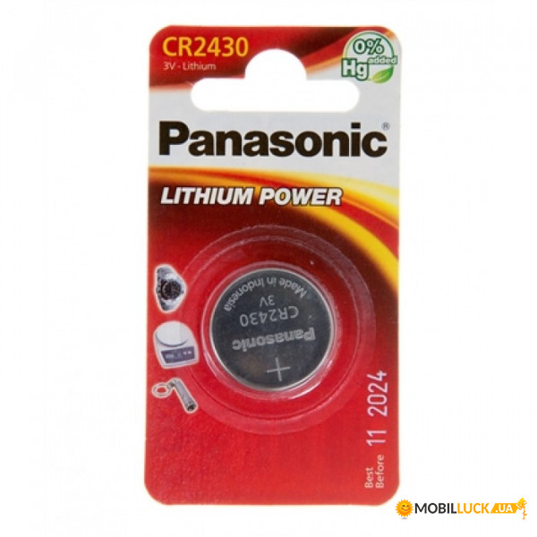   Panasonic Lithium Coin CR2430, 3V,  1, Indonesia