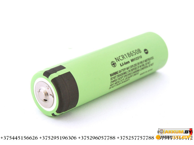  18650 Li-Ion Panasonic NCR18650B, 3400mAh, 6.8A, 4.2/3.6/2.5V, Button Top