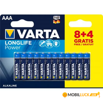  Varta LONGLIFE POWER AAA BLI 12 (8+4) ALKALINE (04903121472)