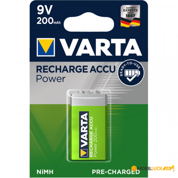  Varta Ready to Use Recharge Accu 56722, 6F22 (), 200mAh, LSD Ni-MH, 