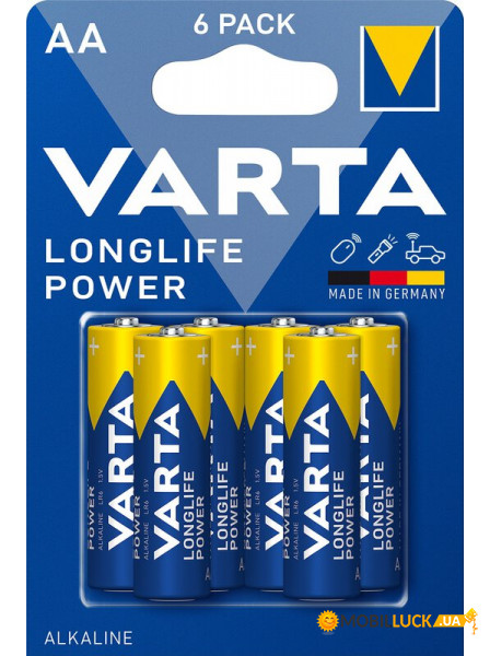   Varta Longlife Power 4906 121 446 (High Energy), AA/(HR6),  6, Germany