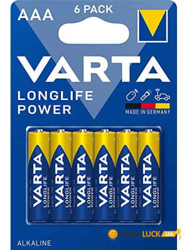   Varta Longlife Power (4903 121 446)/High Energy, AAA/(L)R03,  6, Germany