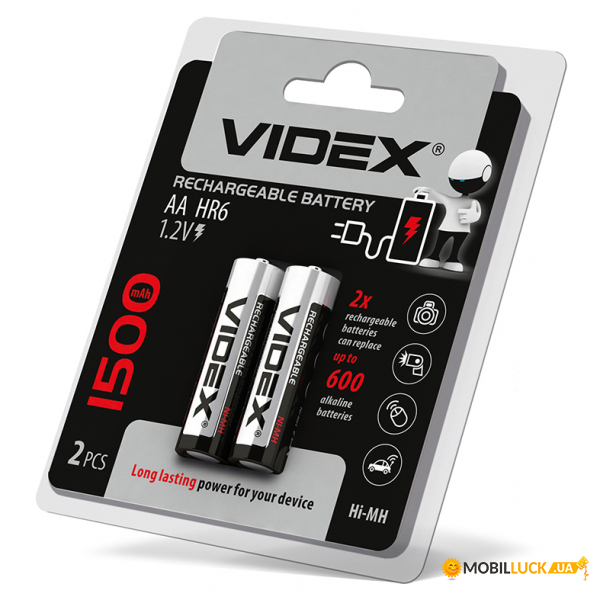  Videx HR6/AA 1500mAh double blister/2 (HR6/1500/2DBB)