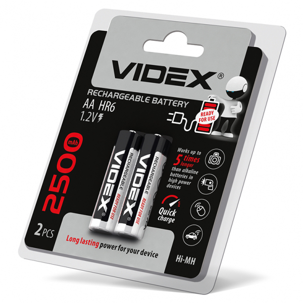  Videx HR6/AA 2500mAh double blister/2 (HR6/2500/2DB)