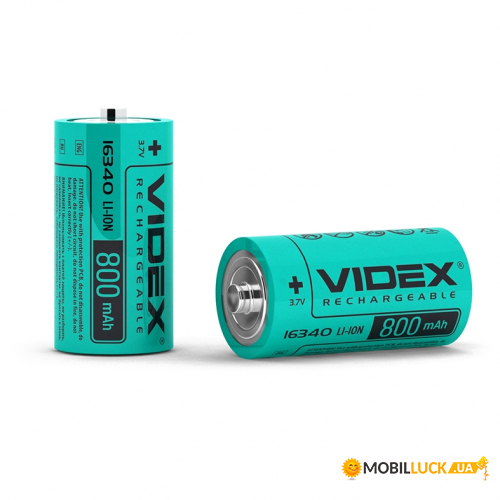  Videx Li-Ion 16340 800mAh 3 7V bulk10 (16340/800/10/1B)