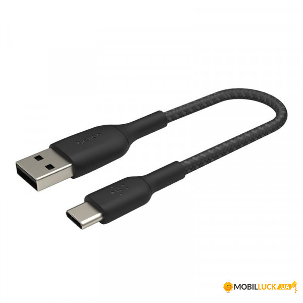  Belkin USB-A - USB-, BRAIDED, 0.15m, black (CAB002BT0MBK)