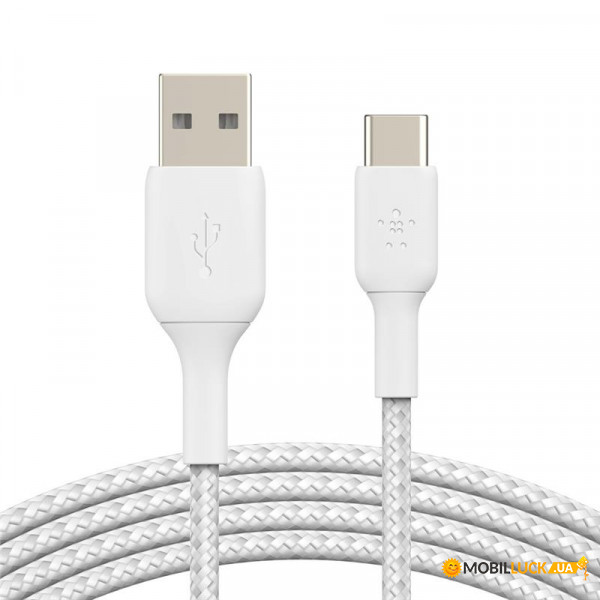  Belkin USB-A - USB-, BRAIDED, 0.15m, white (CAB002BT0MWH)