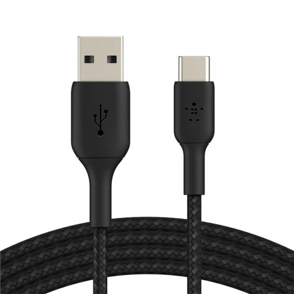  Belkin USB-A - USB-, BRAIDED, 2m, black (CAB002BT2MBK)