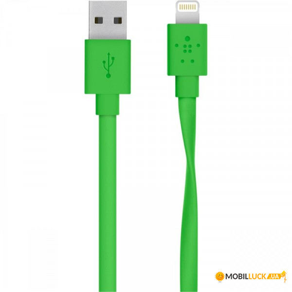  USB Lightning Belkin Mixit Flat 1.2m Green