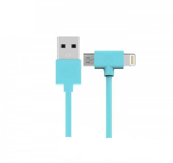  Combo 2-in-1 Axe Lightning/microUSB 1 blue WK 304703