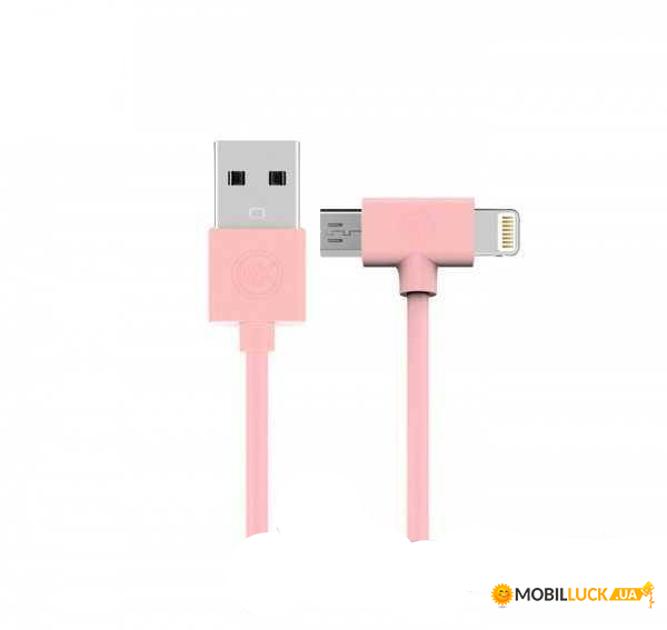  Combo 2-in-1 Axe Lightning/microUSB 1 pink WK 304704