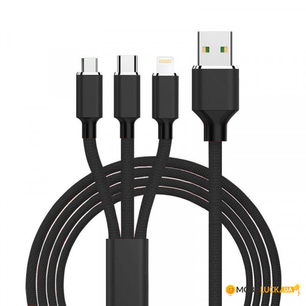  XoKo SC-330 USB-Lightning/microUSB/USB Type-C, 1.2 Black (SC-330-BK)