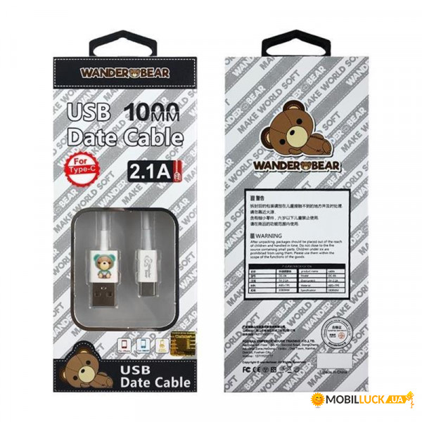  XoKo WanderBear USB Type-C SC-007a 1m