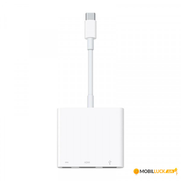  Apple Multiport Adapter USB Type-C - USB + USB Type-C + HDMI (M/F) White (MUF82AM/A)