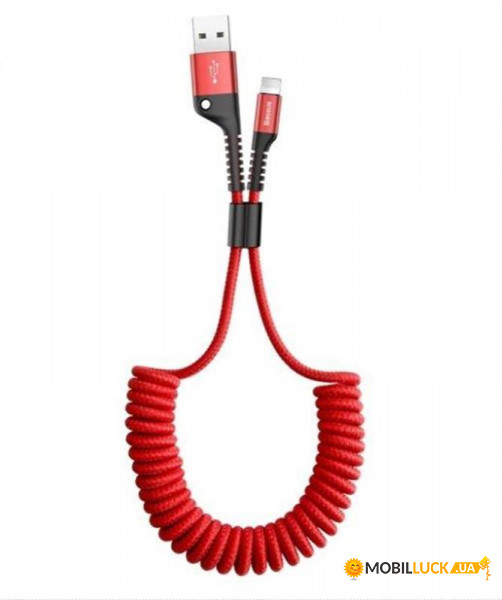  USB-Lightning Baseus Fish eye Spring 1m Red (CALSR-09)