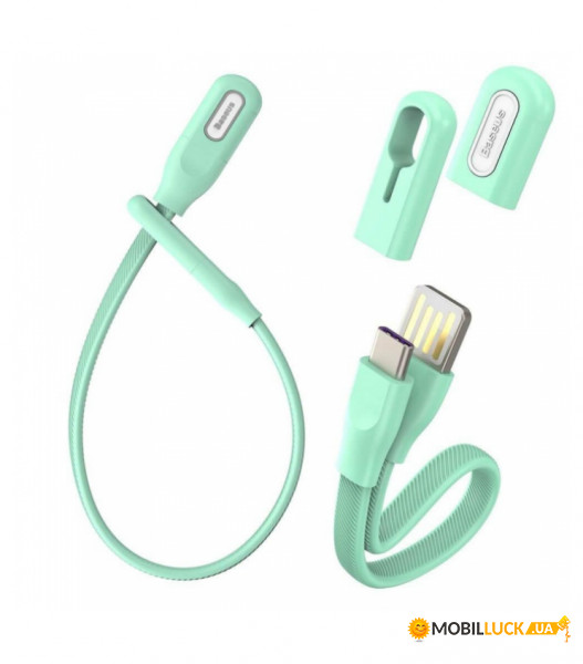  Baseus Bracelet cable USB For Type-C microUSB Type-C 0,22m Green (CATFH-06A)