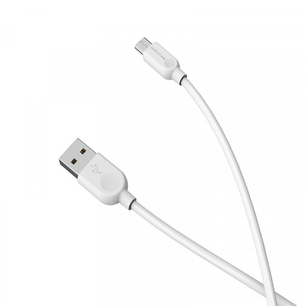  Borofone BX14 LinkJet Micro USB - USB 2.4 A 1  White (BX14M1W)