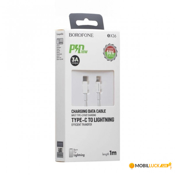  Borofone BX36-PD-T USB -Type-C 1  White