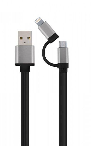  2  1 USB-Lightning-MicroUSB Cablexpert 1m Grey (CC-USB2-AM8PmB-1M-SG)