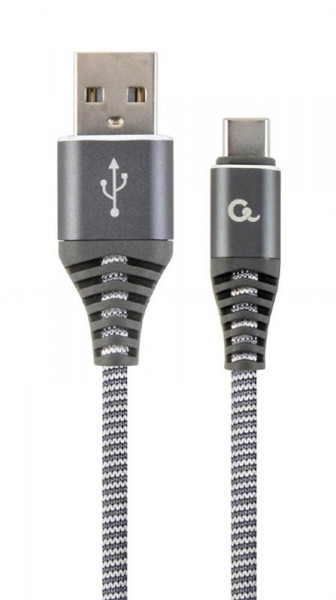  USB-Type-C Cablexpert 2.1A 2m Grey (CC-USB2B-AMCM-2M-WB2)