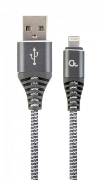  USB-Lightning Cablexpert  1m 2.1A Grey (CC-USB2B-AMLM-1M-WB2)