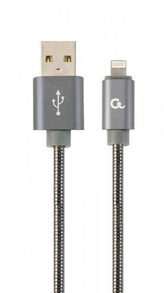  Cablexpert USB - Lightning  2.1A 1  Grey (CC-USB2S-AMLM-1M-BG)