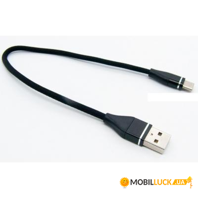  Dengos USB Type-A - USB Type-C 0.25  Black (NTK-TC-SHRT-BLACK