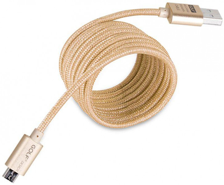  GOLF GC-10M Aluminium Alloy Braided Round Micro cable 1.5m Gold #I/S