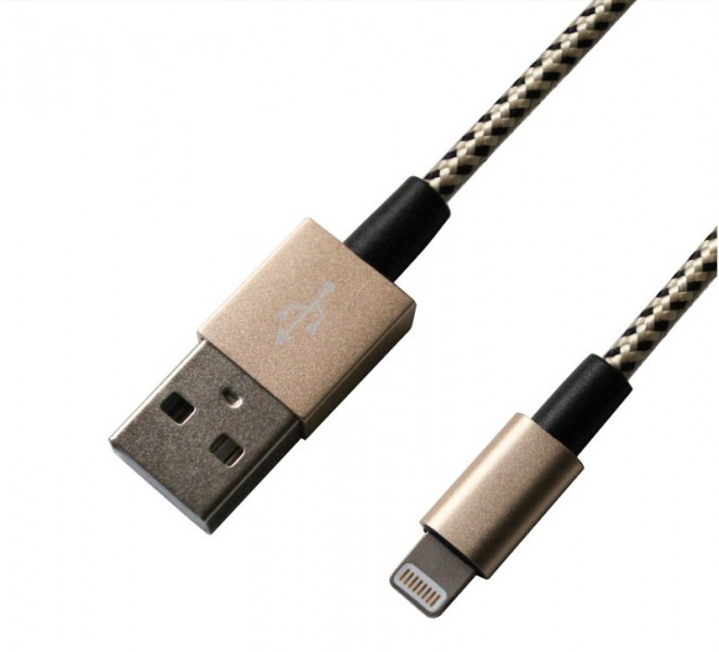  USB-Lightning Grand-X MFI 1m Gold (FL01YBG)