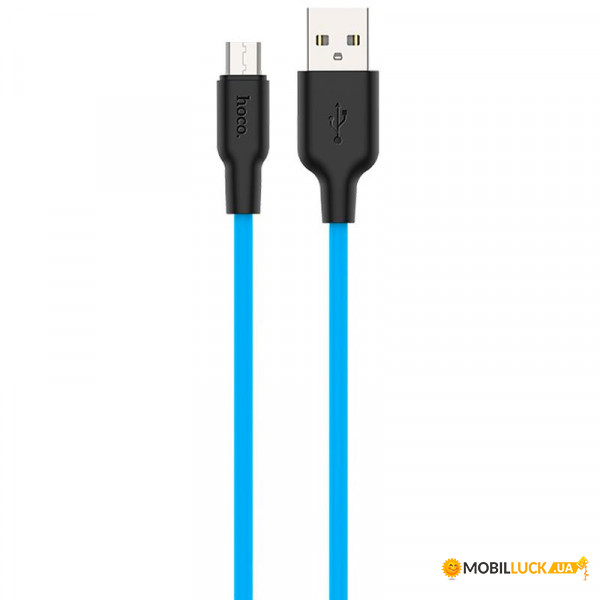  MicroUSB Hoco X21 Silicone 1m Blue