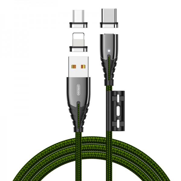   31 Joyroom Lightning+Micro USB+Type-C S-M408 |1.2m 3A| green