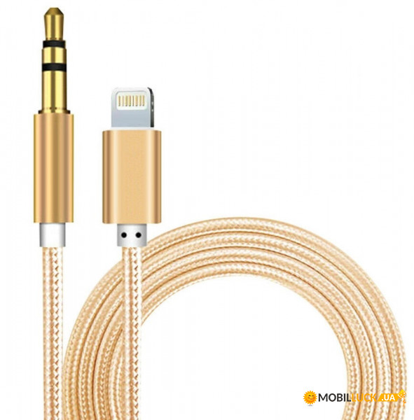  AUX Lightning - TRS Audio 3.5 Male/Male 1 Gold (S0991)