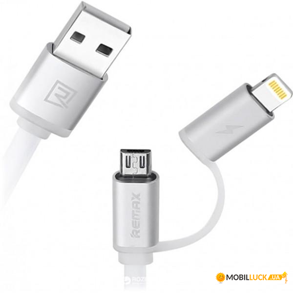  21 Micro USB+Lightning Remax Aurora RC-020t silver