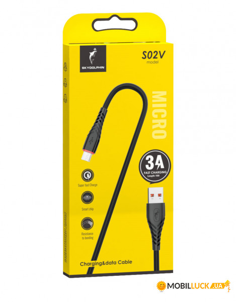  SkyDolphin S02V USB - microUSB 1, Black (USB-000591)