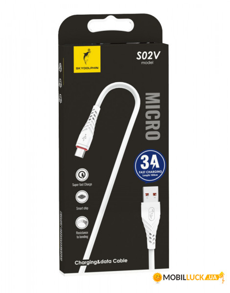  SkyDolphin S02V USB - microUSB 1, White (USB-000590)