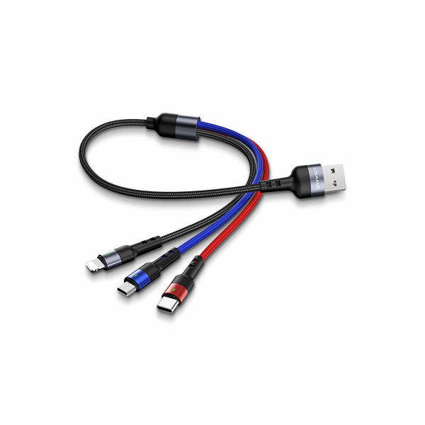  31 Usams Lightning+Micro USB+Type-C US-SJ410 U26 |0.35m 2A| black