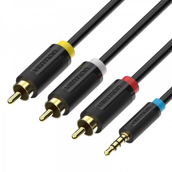  Vention 2.5  - 3RCA (M/M), 1.5 , Black (BCCBG)