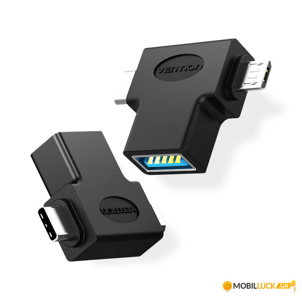  MicroUSB-Type-C-OTG 3.0 Vention Black (CDIB0)