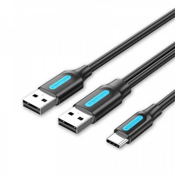  Vention USB Type-C - 2USB (M/M), 1 , Black (CQKBF)