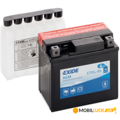  Exide 4Ah-12v AGM R EN70 (ETX5L-BS)