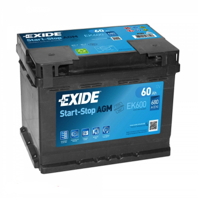   Exide 60Ah-12v AGM R EN680 (EK600)