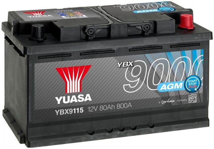   Yuasa 12V 80Ah AGM Start Stop Plus Battery YBX9115