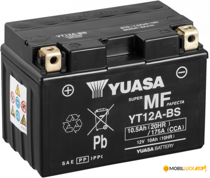   Yuasa 12V 10Ah MF VRLA Battery YT12A-BS ()