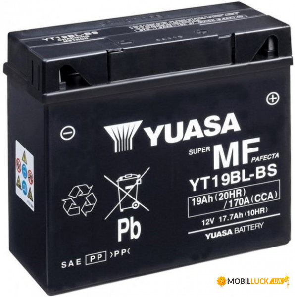   Yuasa 12V 19Ah MF VRLA Battery YT19BL-BS () (YT19BL-BS)