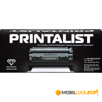   Printalist HP LJ 1010/1020/3015/3050/M1319 Black (HP-Q2612A-PL)