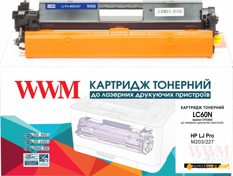   WWM HP LJ Pro M203/227  CF230A Black (LC60N)