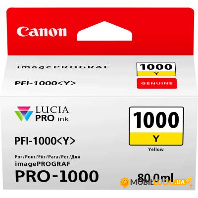  Canon imagePROGRAF Pro-1000 PFI-1000 Yellow (0549C001)