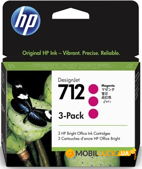  HP No.712 DesignJet 230/630 Magenta 3-Pack 29-ml (3ED78A)