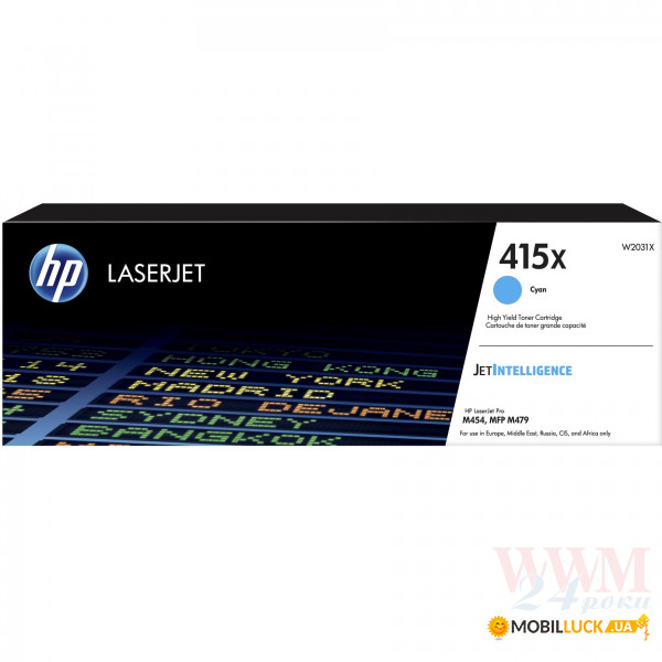   HP 415X CLJ Pro M454dn/479dw 6000  Cyan (W2031X)